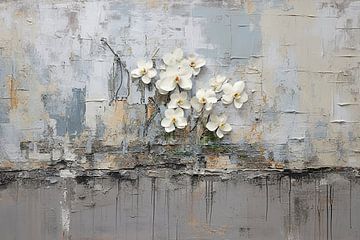 Dwalend tussen betoverende grijstinten | orchideeën, landschapsschildering van Studio Blikvangers
