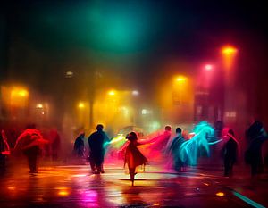 Tanzen auf der Straße in einer lauen Sommernacht. Teil 1
