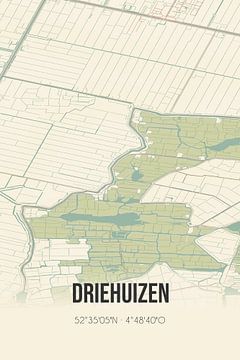 Vieille carte de Driehuizen (Hollande du Nord) sur Rezona