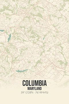 Carte ancienne de Columbia (Maryland), États-Unis. sur Rezona