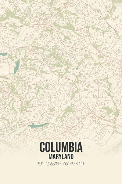 Vintage map of Columbia (Maryland), USA. by Prints of Place