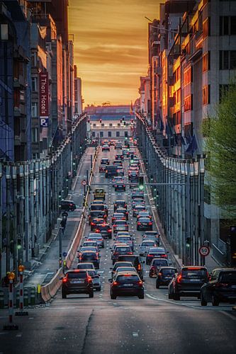 Gouden uurtje boven de Wetstraat