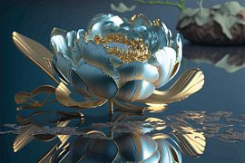 A metallic peony by Bernardine de Laat