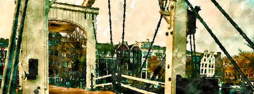 Amsterdam, the Magere Brug over the Amstel River Artist’s impression