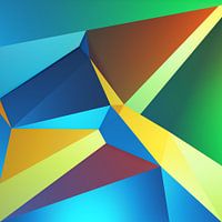 Lijn en kleuren compositie kubisme kunstwerk
