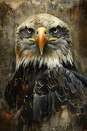 Mysterious eagle with rustic background by Art & Soul Creations
