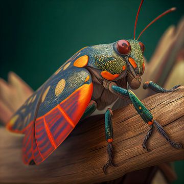 Portrait of a Grasshopper Illustration by Animaflora PicsStock