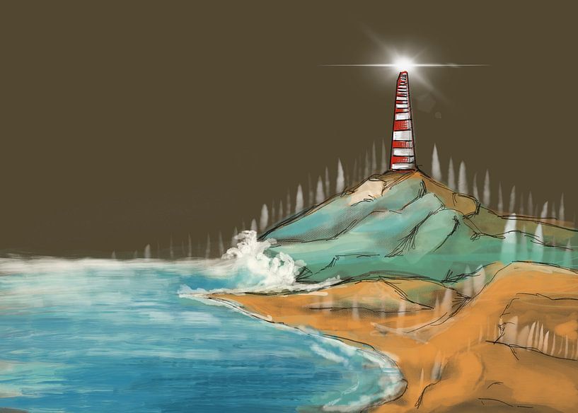 Shining lighthouse by Lieve Aerts
