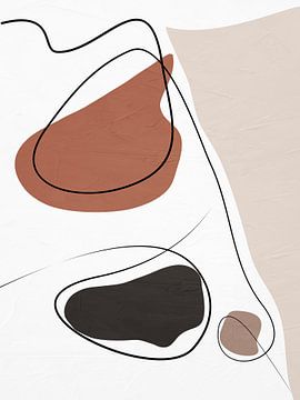Organische abstracte kunst - aardse tinten van Online Arts