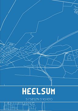Blauwdruk | Landkaart | Heelsum (Gelderland) van Rezona