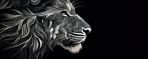 Peinture d'un lion moderne