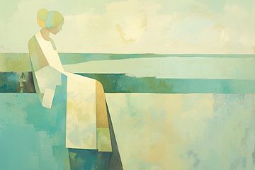 Vrouw Horizon | Serene Contemplation van De Mooiste Kunst