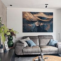 Klantfoto: Goud en Donkere Achtergrond van Kunst Kriebels, als ArtFrame