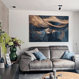 Kundenfoto: Gold und dunkler Hintergrund von Kunst Laune, als ArtFrame