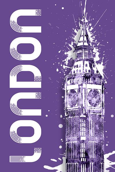 Graphic Art LONDON Big Ben | ultraviolet by Melanie Viola