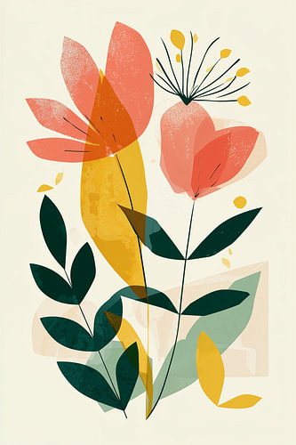 Tableau botanique en corail n°1