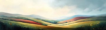 Rolling Through Colorful Silence van Abstract Schilderij