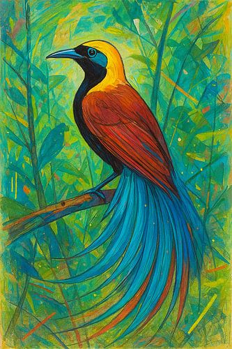 Wilsons paradijsvogel schilderij.