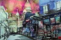 Parijs, kunstenaarswijk op Montmartre