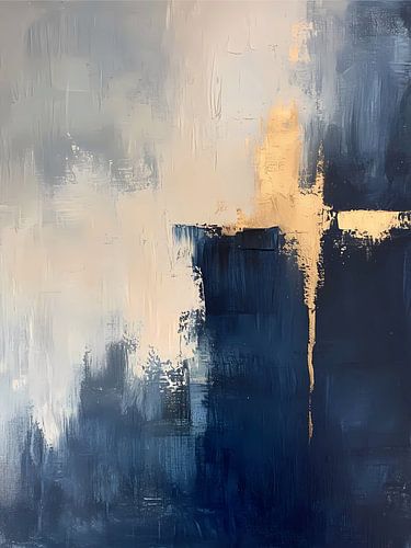 Art contemporain abstrait bleu