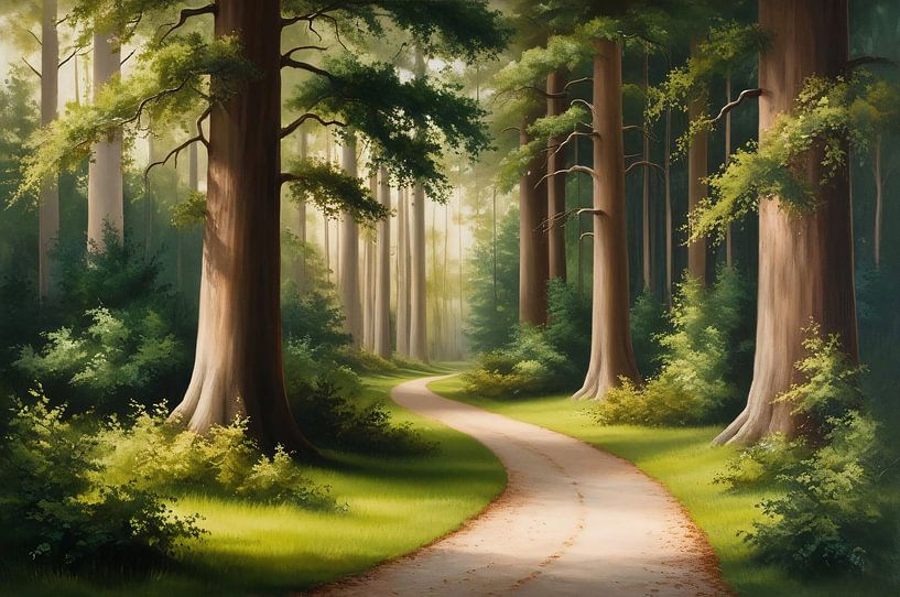 Chemin tranquille dans un paysage forestier par Art & Soul Creations