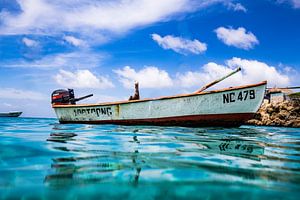 Curacao pelicaan vissers boot van Roel Jungslager