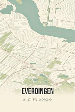 Vintage landkaart van Everdingen (Utrecht) van MijnStadsPoster