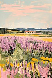 Lavender field landscape in summer by NJ Midnight Studio