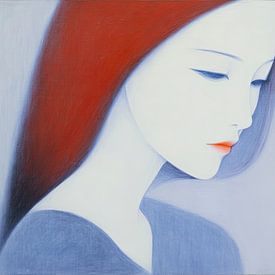 Vrouw | Binnenwaartse Rust in Rood van ARTEO Schilderijen