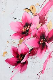 Bunte Blumenkomposition in Aquarelltechnik von Poster Art Shop