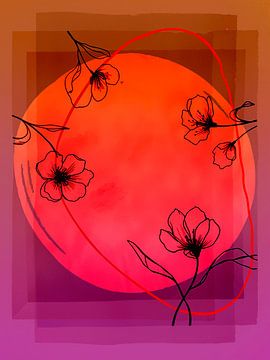 Tijdloos Wabi-Sabi: Opgaande Zon: Japandi Bloemenpracht