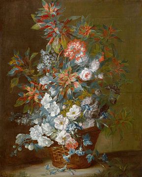 Bloemen in een mandje, Jean-Baptiste Monnoyer, Jean-Baptiste Monnoyer.