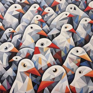 Abstrakte Vögel malen | Gefiederte Geometrie