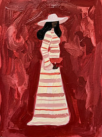 Elegant Lady in Red Stripes sur HUGO