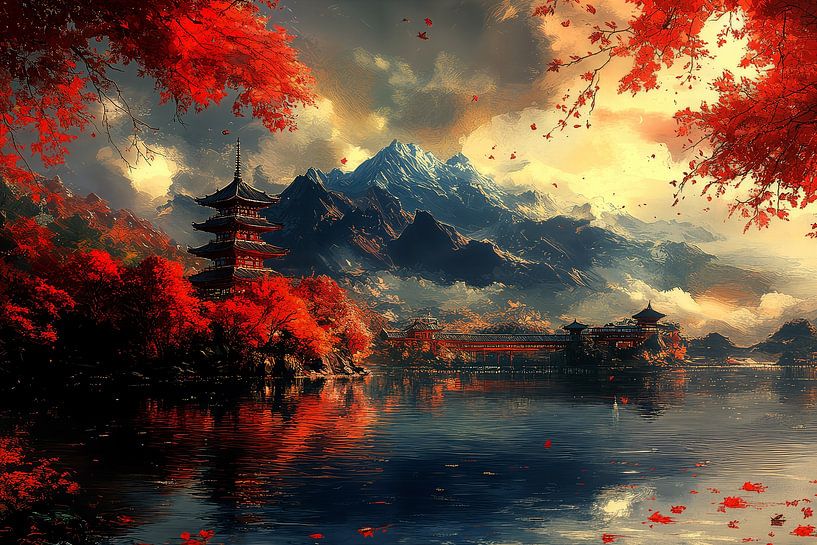 peinture japonaise paysage par Egon Zitter