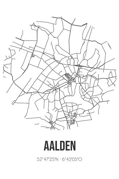 Aalden (Drenthe) | Map | Black and white by Prints of Place