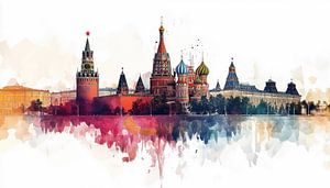 Kremlin palace moskou russia artistic panorama