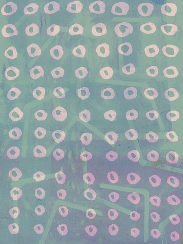 Modern abstract in pastelroze en blauw