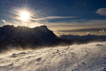 Zonsondergang boven de Zugspitze