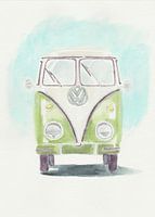 Retro Volkswagen van green