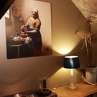 Kundenfoto: Dienstmagd mit Milchkrug - Vermeer gemälde, auf leinwand