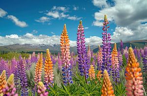 Lupinen in traumhafter Landschaft
