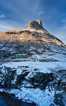 Trollstigen in een winters landschap, Noorwegen van qtx