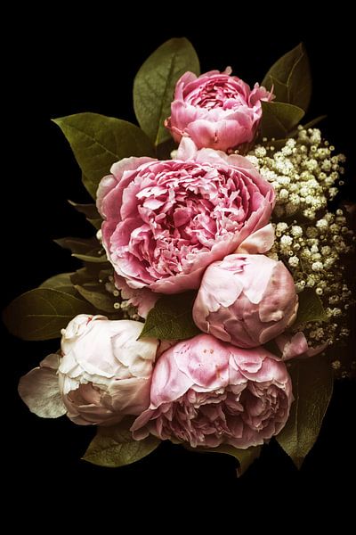 Licht Roze Pioenen Romantisch I van marlika art