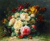 A Bouquet Of Cabbage Roses, Jean-Baptiste Robie van Meesterlijcke Meesters thumbnail