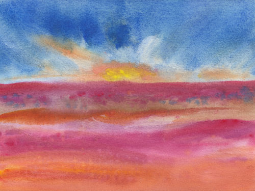 Lebendige Horizonte I: Sonnenuntergangshimmel und herbstliche Heide