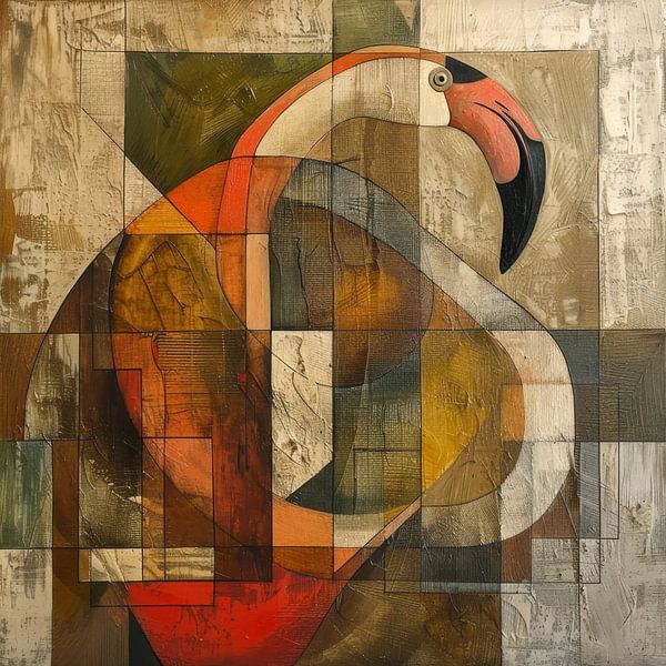 Geometric flamingo by Poster Art Shop