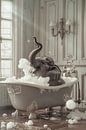 Elephant in the bathtub by Poster Art Shop thumbnail
