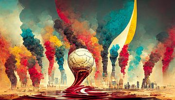 Illustration de la Coupe du monde de football au Qatar en 2022 sur Animaflora PicsStock