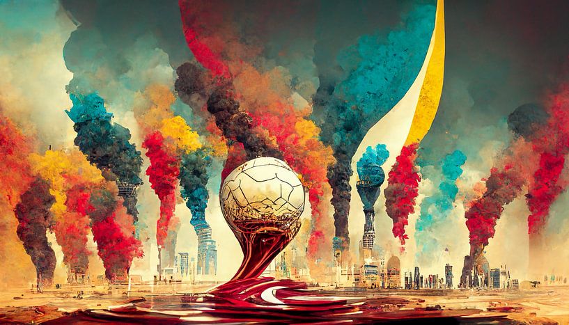 Illustratie van het WK 2022 in Qatar van Animaflora PicsStock